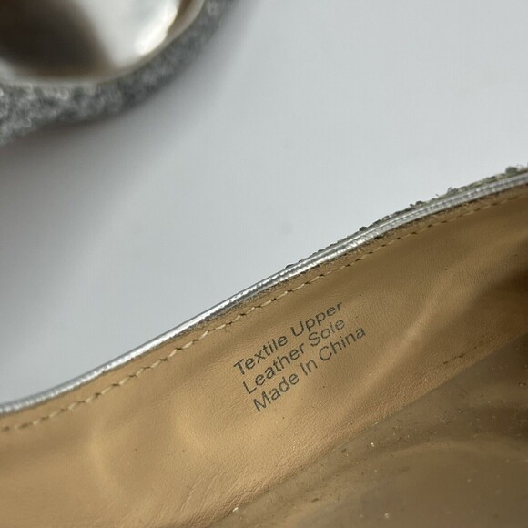 Badgley Mischka Glitter Daisy II Heels Women’s Size 6 Silver Wedding Stiletto Pu - Picture 10 of 11